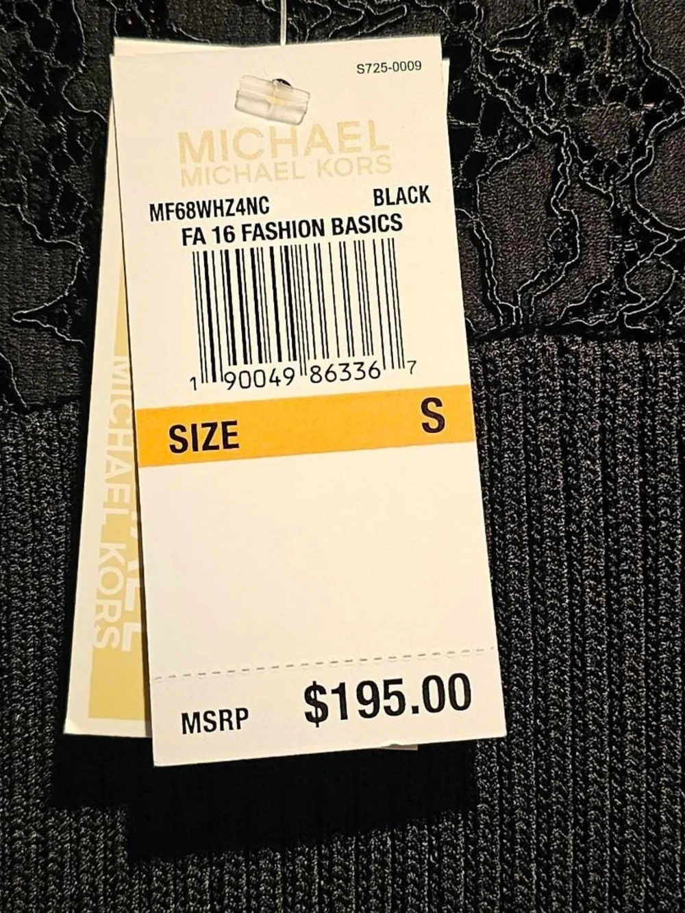 Michael Kors Black Long-Sleeve Lace Midi Dress